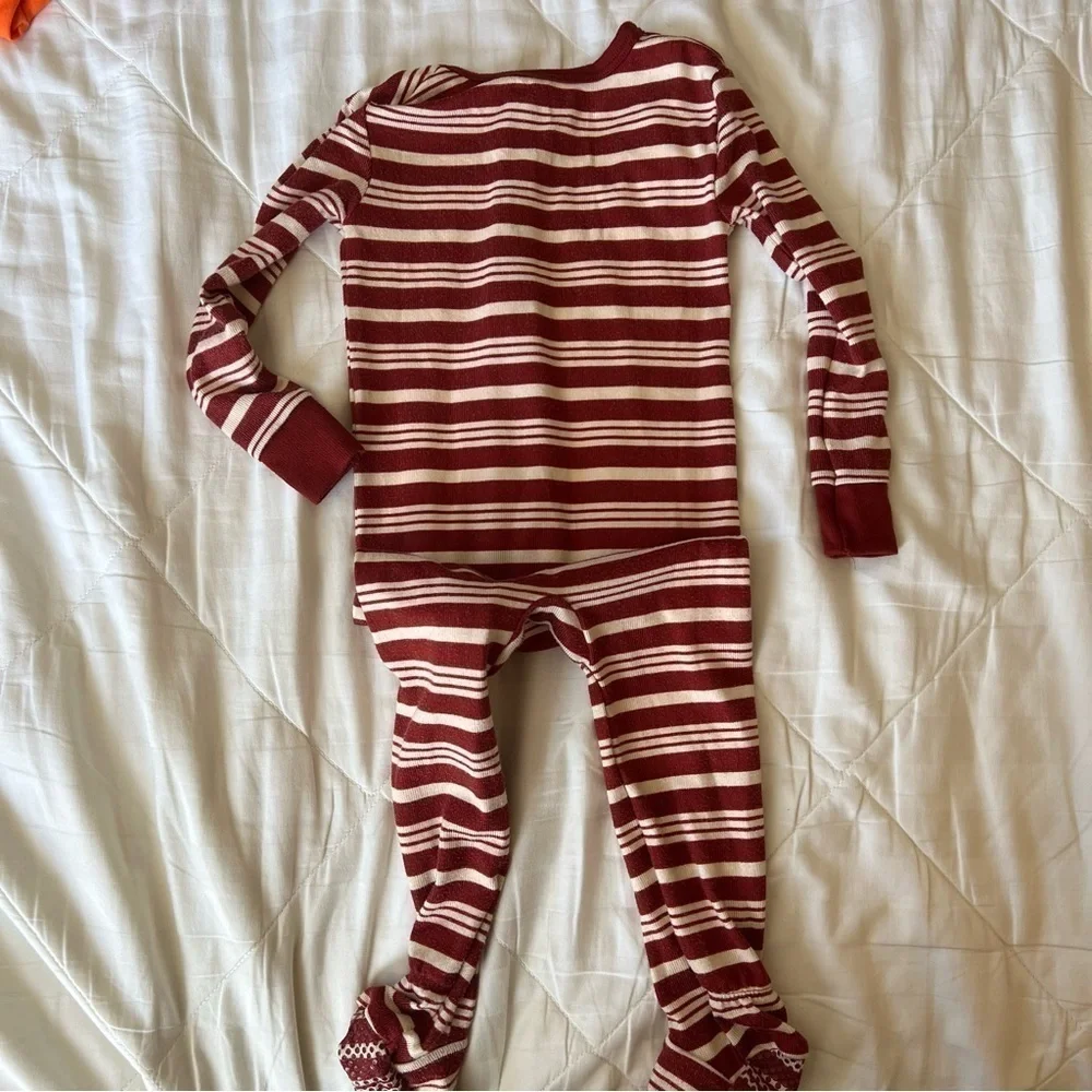 Set of Two Little Co by Lauren Conrad Holiday Zip Up Footie Pajama Size 18 Month